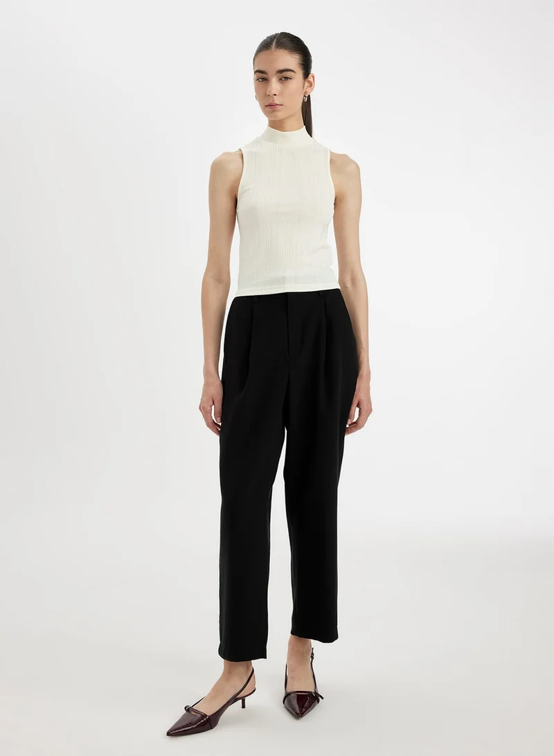 DeFacto Slim Fit Tight Half-Turtleneck Ribbed Corset Smart Tank Top