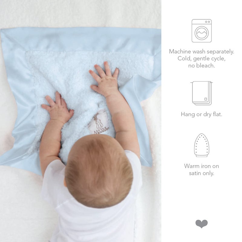 ليتل جيراف Baby Blanket - Blanky - Soft Blanket with Satin Trim - Baby Stroller Blanket - Newborn Baby Essentials  Baby Gifts - 17 x 17 - Silver - Image 4