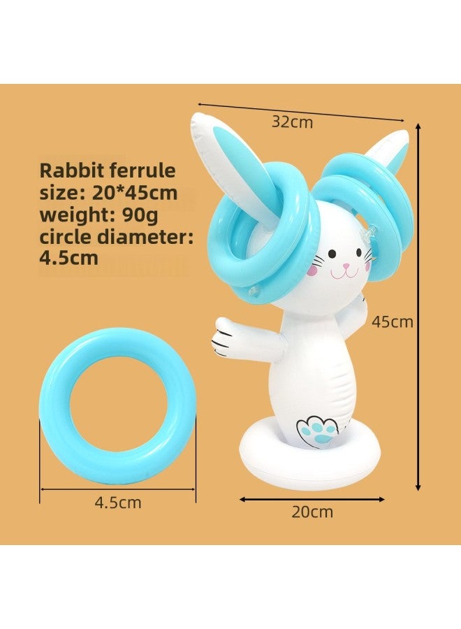 Inflatable Ring Toy Easter Bunny Ring Cute Interactive Kids Game Thanksgiving Bunny Ring Throw-Color: Rabbit Ears Pink (including 4 Circles)  - Image 4