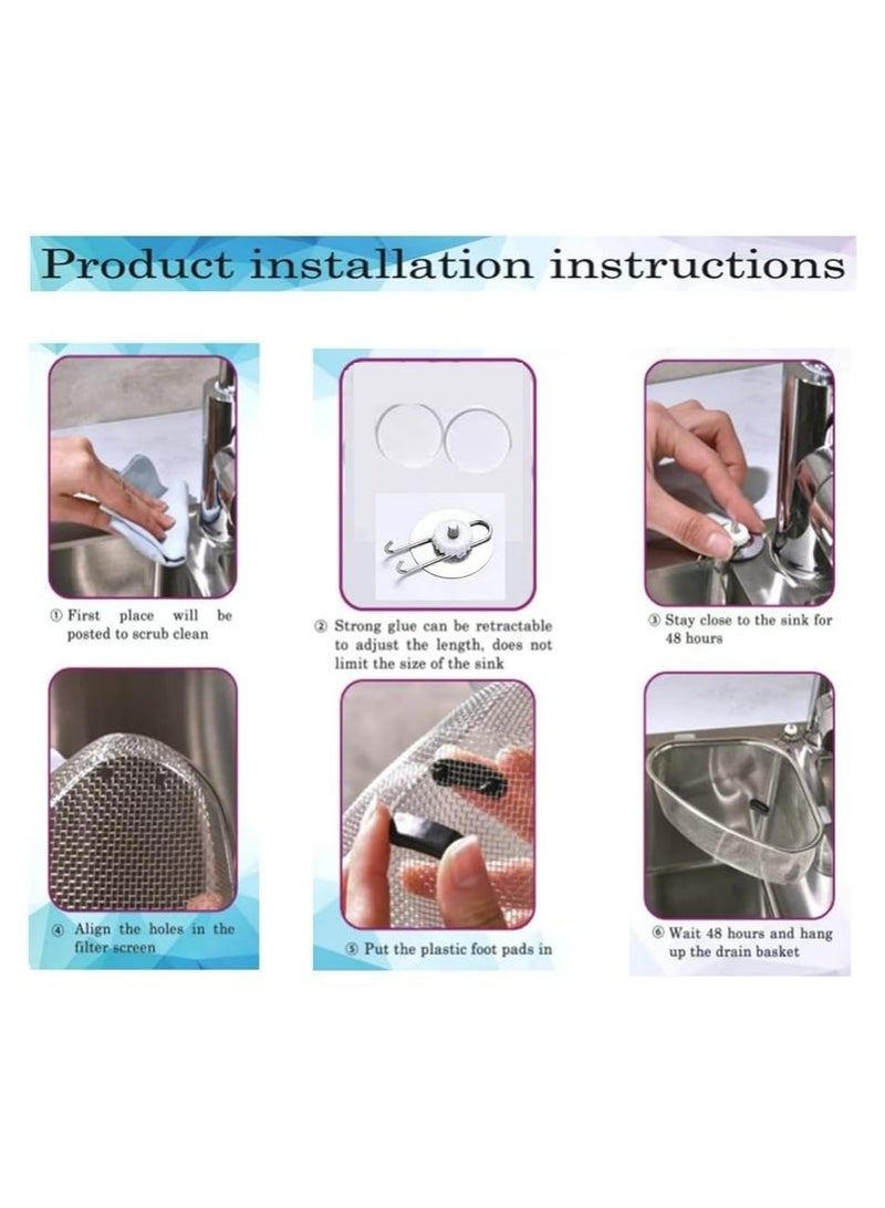 جيفت مصفاة حوض مطبخ، مصيدة طعام مثلثة الشكل للنفايات وبقايا الطعام - Image 5