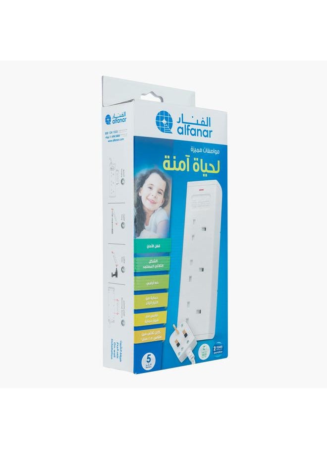 Lumos 13A Cord Extension 3 Socket With 5 Metre Cable  - Image 2