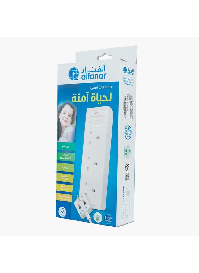 Lumos 13A Cord Extension 3 Socket With 5 Metre Cable  - Image 3