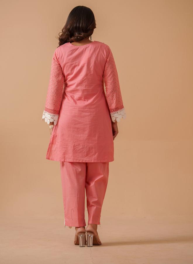 DW Embroidered Lace Trim Tunic with Trousers Co-Ords - Image 3