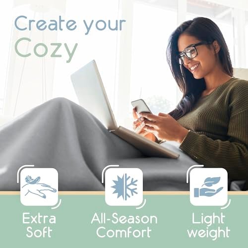 Vellux Twin Size Microfleece Blanket | Fleece Bed Blanket | All-Season Comfort | Supersoft Lightweight | Plush Throw Blanket for Bed Couch or Sofa | Pet-Friendly | Light Grey - Image 4