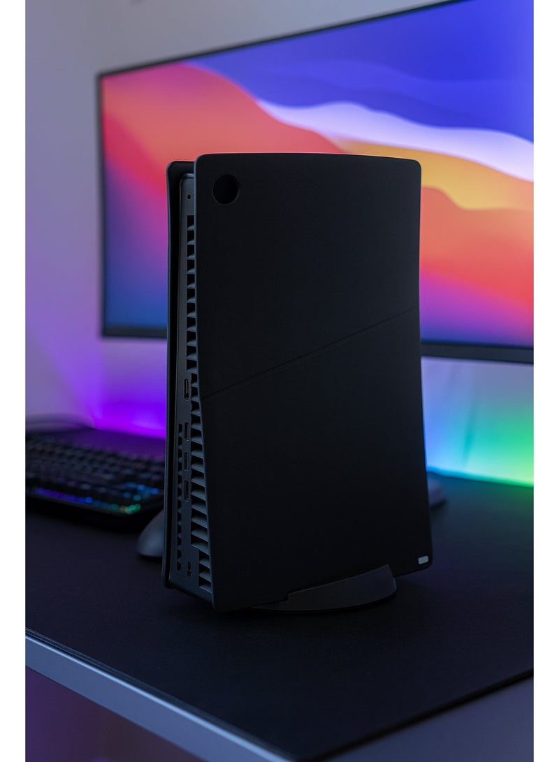 Black Silicone Protective Cover for PS5 Slim – Full Body Faceplate Shell - Image 3
