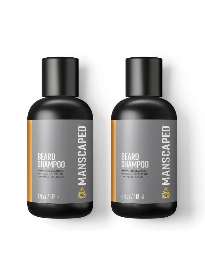 manscaped شامبو اللحية الفاخر من مانسكيبيد®، منظف مرطب مع زيت الأوكاليبتوس، إكليل الجبل، وزيت اللافندر الأساسي، غسول مرطب لللحية للشعر والبشرة (4 أونصات)، عبوة من 2 - Image 1