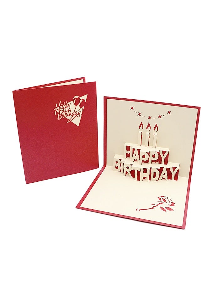 3D Cut-Out Birthday Cake Greeting Card Gift Card - Image 1