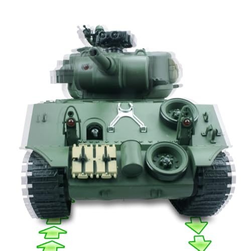 fisca Remote Control Tank 24Ghz 15 Channel 120 Sherman M4A3 Main Battle RC Tank That Shoot BBS Airsoft for Kids Age 10 11 1216 Year Old - Image 5
