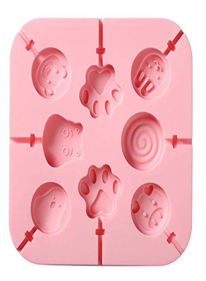 Aeyistry Creative Animals,lollipop and Cat's Paw Shaped Fondant Mold,Chocolate Candy Silicone Cake Mould,Fondant Cake Decorating Tools(Pink) - Image 1