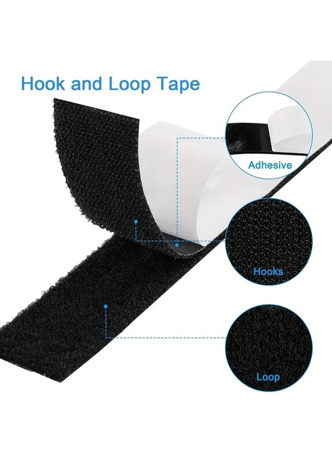 2Pcs Heavy Duty Black Hook And Loop Strips 2 Inch Wide 2 7 Yards Each Sticky Back Fastener Tape - Image 4
