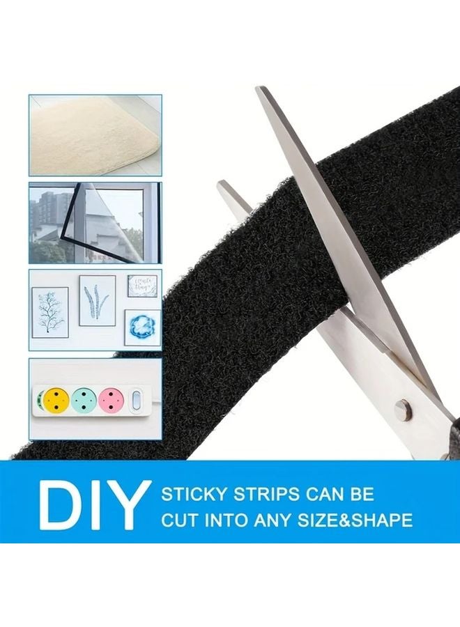 2Pcs Heavy Duty Black Hook And Loop Strips 2 Inch Wide 2 7 Yards Each Sticky Back Fastener Tape - Image 5