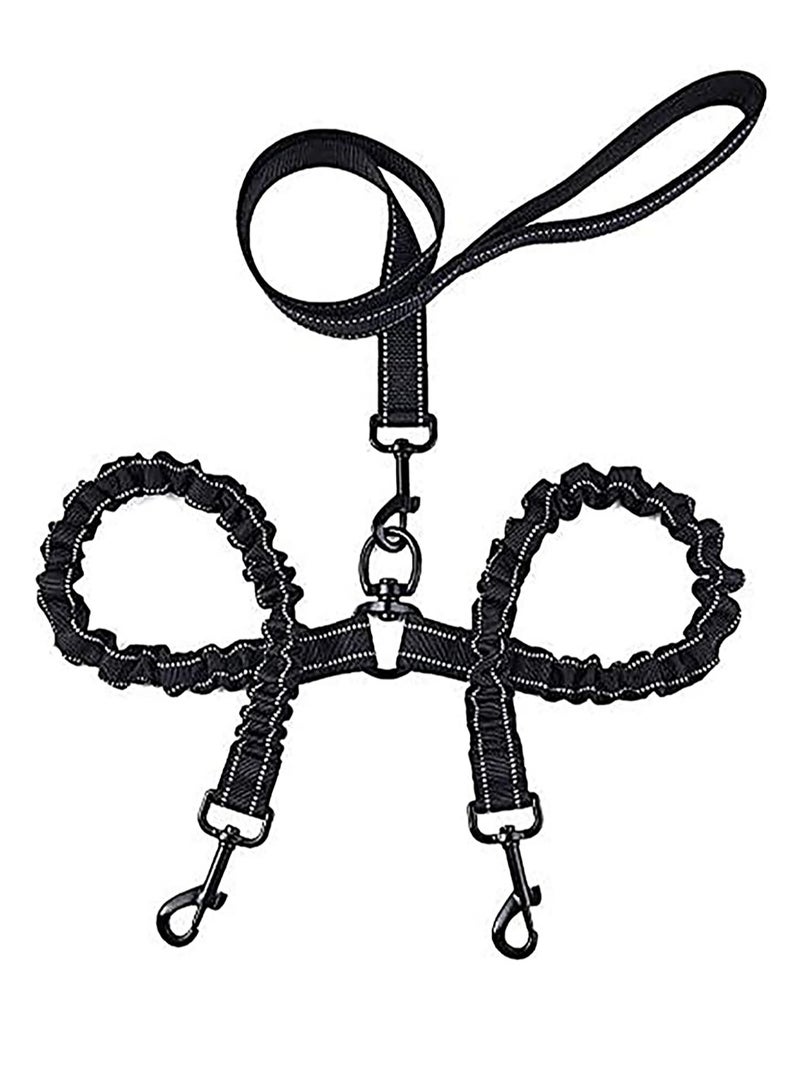 SYOSI Double Dog Lead, Dual Leash Coupler Splitter No Tangle with Comfortable Padded Handles for Training & Walking 2 Dogs, Reflective Adjustable Dog Leads - Image 1