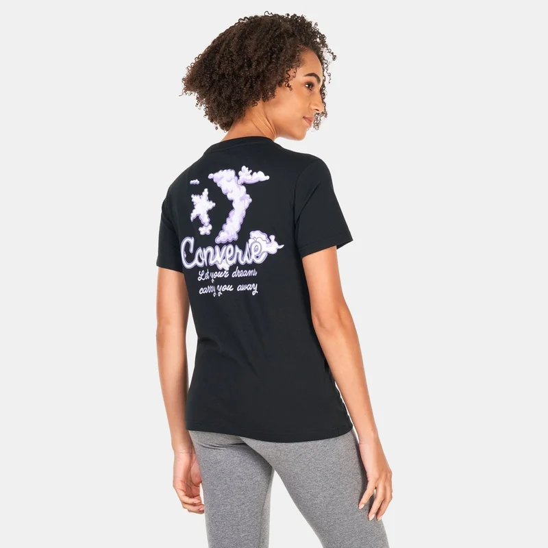 CONVERSE Womens Seasonal Graphic Word Art T-Shirt