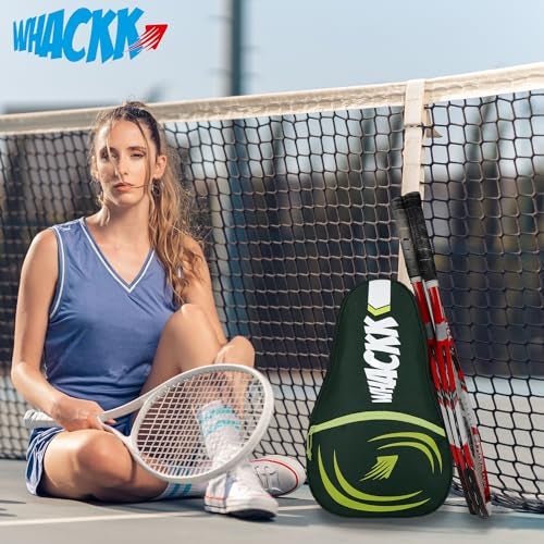 WHACKK Ace 28L Unisex Lightwieght Stylish Tennis Badminton Squash Equipment Kit Bag |Shuttle Bag |Shoe Pocket|Backpack Style|Spacious Storage Compartment|Rackets Tennis-6 Badminton-8 (Green),Polyester - Image 5