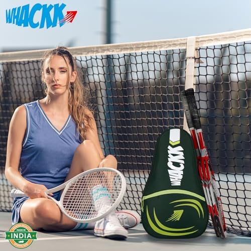 WHACKK Ace 28L Unisex Lightwieght Stylish Tennis Badminton Squash Equipment Kit Bag |Shuttle Bag |Shoe Pocket|Backpack Style|Spacious Storage Compartment|Rackets Tennis-6 Badminton-8 (Green),Polyester - Image 2