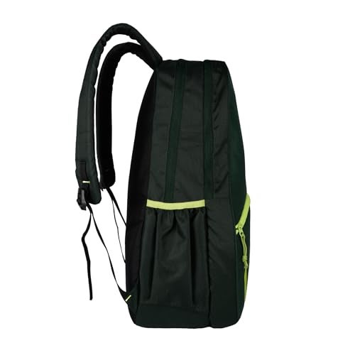 WHACKK Ace 28L Unisex Lightwieght Stylish Tennis Badminton Squash Equipment Kit Bag |Shuttle Bag |Shoe Pocket|Backpack Style|Spacious Storage Compartment|Rackets Tennis-6 Badminton-8 (Green),Polyester - Image 3