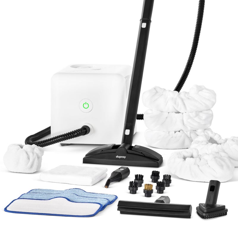 Dupray Neat Steam Cleaner with 22Piece Accessory Kit  Versatile Portable Steamer for Floors Upholstery Tiles and More including 5 Large Bonnets