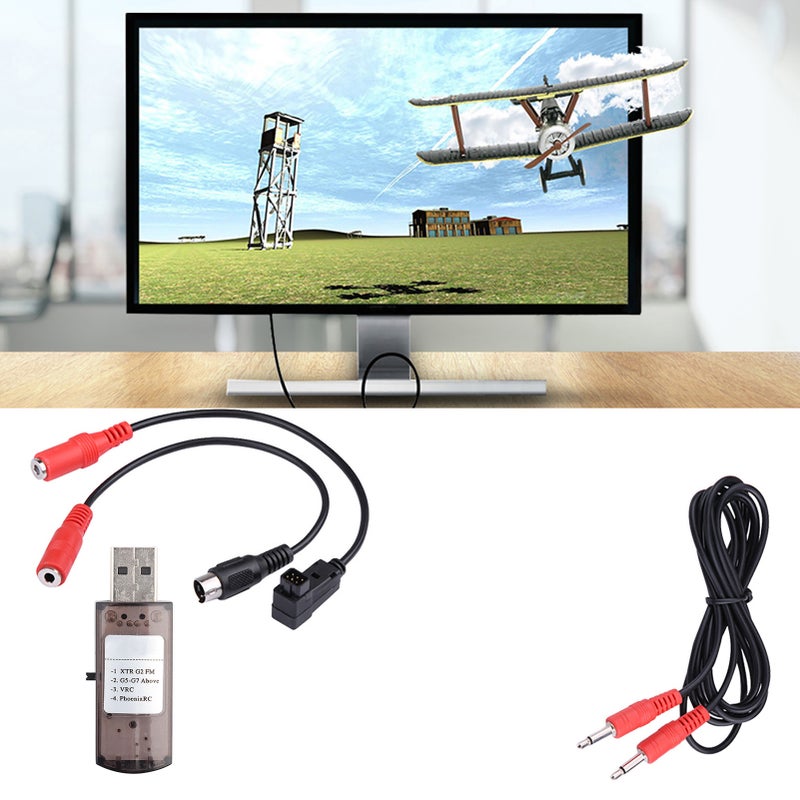 محاكاة USB RC 22 في 1 مع كابلات لـ Realflight G7/ G6/ G5 Phoenix 4 E2HG - Image 1