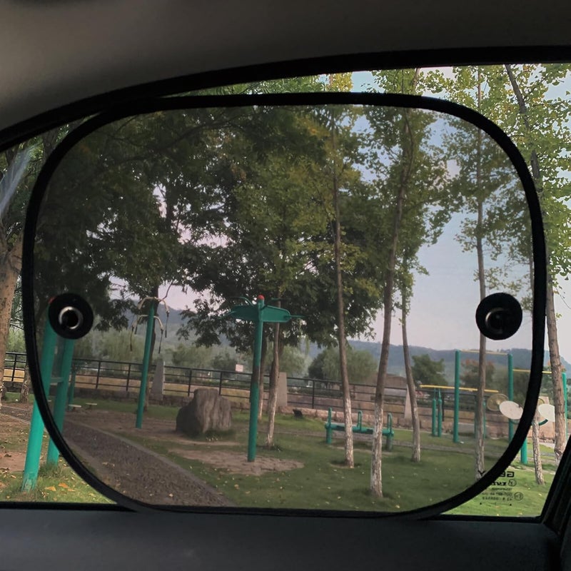 Car Side Window Sun Block Mesh Cover 2pcs 44X36Cm with Rustproof Copper Suction Cups Thickened Black Sunshade for UV Protection and Heat Reduction, Universal Fit for Vehicle - Image 5