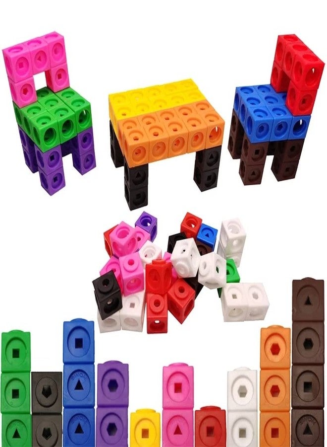 PULSBERY Plastic Smart Cubes Building Blocks - 100Pcs, Multicolor Bulk Creative Educational Stacking Counting Interlocking Smart Building Puzzle Block for Indoor, Outdoor for Kids (Cubes Block) - Image 1