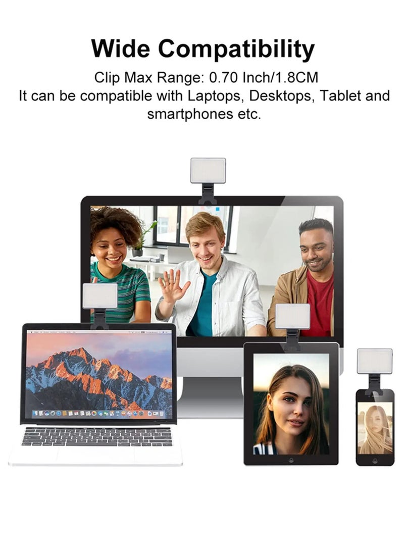 كينج ما Kingma Portable Clip-On Selfie Light for Phone & Laptop, Rechargeable LED Video Conference Light with 3 Light Modes & Adjustable Brightness for Zoom, Streaming & Makeup - Image 2