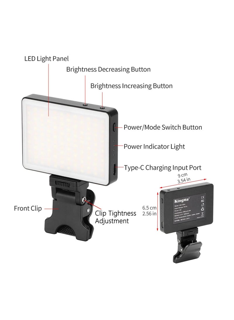 كينج ما Kingma Portable Clip-On Selfie Light for Phone & Laptop, Rechargeable LED Video Conference Light with 3 Light Modes & Adjustable Brightness for Zoom, Streaming & Makeup - Image 4