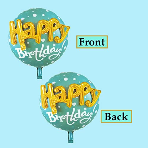 AMFIN® Happy Birthday 3D Round Foil Balloon Blue / 3D Happy Birthday Printed on Blue Round Shape Foil Balloon for Party Decoration, Birthday Decoration, Kids Decoration - Image 3