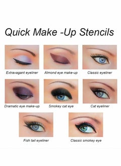 Excefore Eyes Makeup Stencils, 8 Sheet Quick Make-Up Templates for Eyebrows, Eye Shadow Eyeliner Stencil Auxiliary Tool with Various Shapes for Beginners, Women, Girls  - Image 2