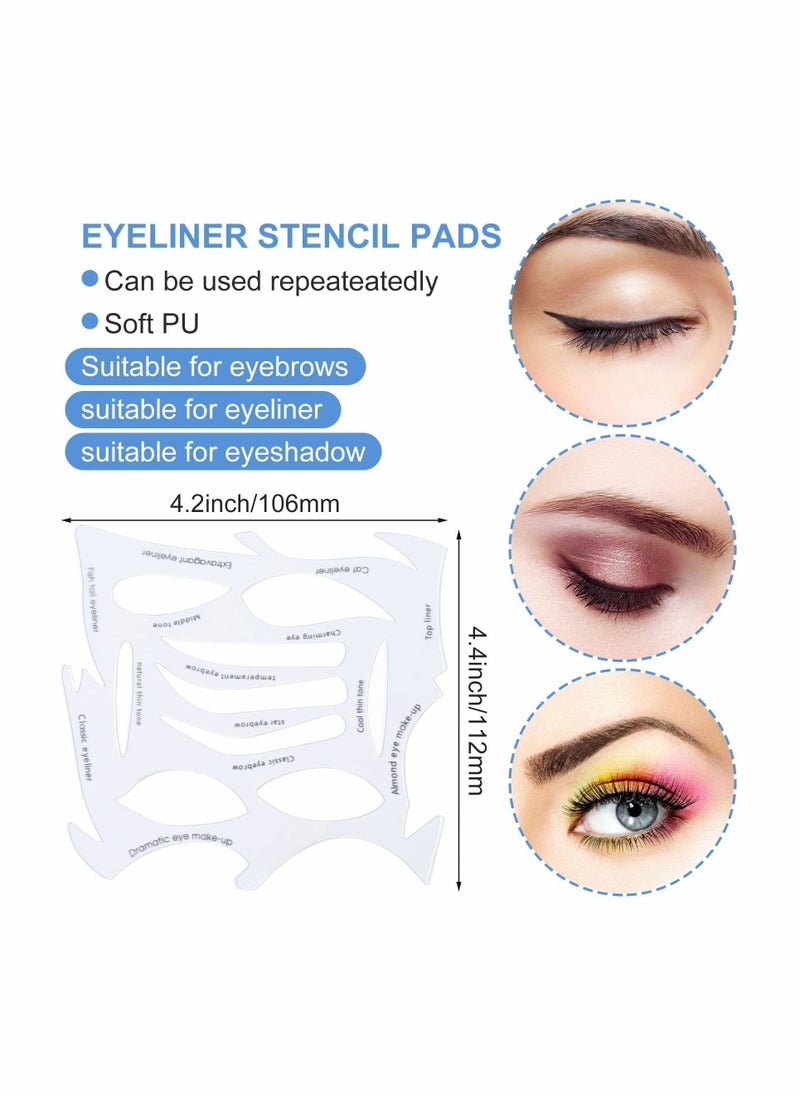 Excefore - Eyes Makeup Stencils, 8 Sheet Quick Make-Up Templates for Eyebrows, Eye Shadow Eyeliner Stencil Auxiliary Tool with Various Shapes for Beginners, Women, Girls - Image 1