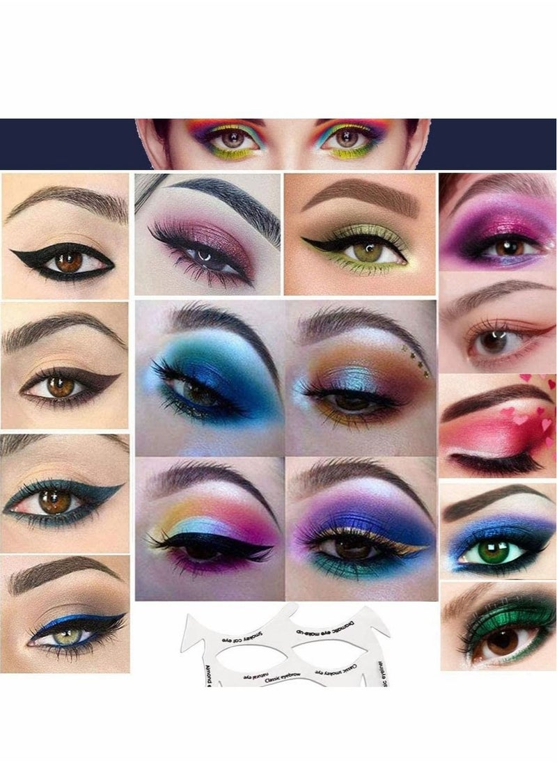 Excefore - Eyes Makeup Stencils, 8 Sheet Quick Make-Up Templates for Eyebrows, Eye Shadow Eyeliner Stencil Auxiliary Tool with Various Shapes for Beginners, Women, Girls - Image 1