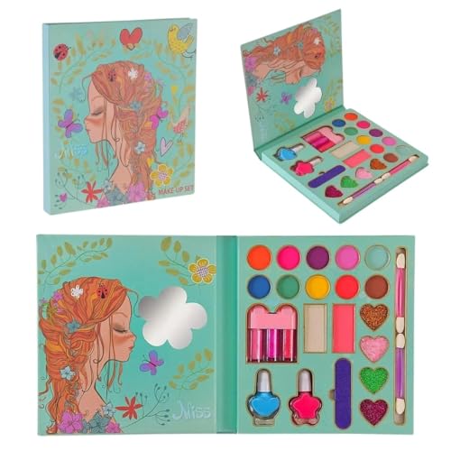 PLUSPOINT Kids Makeup Kit for Girl, Washable Makeup Set for Girls, Makeup Set for Kids, Girl Toys Children Play Makeup Kit with Folding Case Birthday Gifts for Girls Age 4 5 6 7 8 Year Old - Image 1