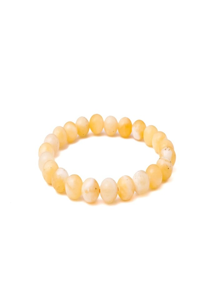 Divine Hindu Natural Yellow Calcite Bracelet | Energy Boost, Confidence, Mental Clarity, Chakra Balancing | Stretchable | For Men and Women - Image 1