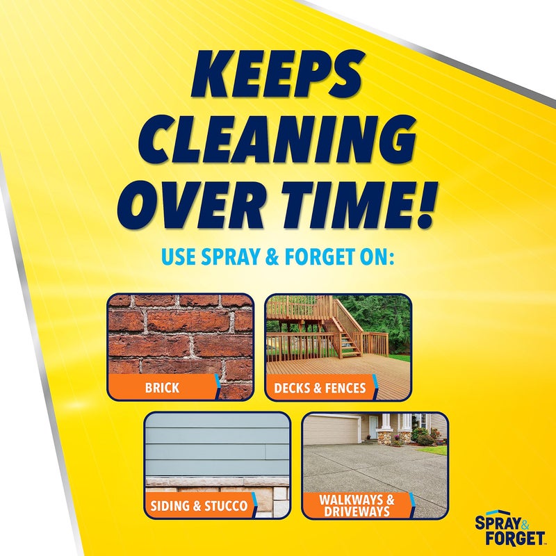 Spray & Forget Ready-to-Use House & Deck Outdoor Cleaner - Nested Trigger Spray Bottle - 1 Gallon - Image 4