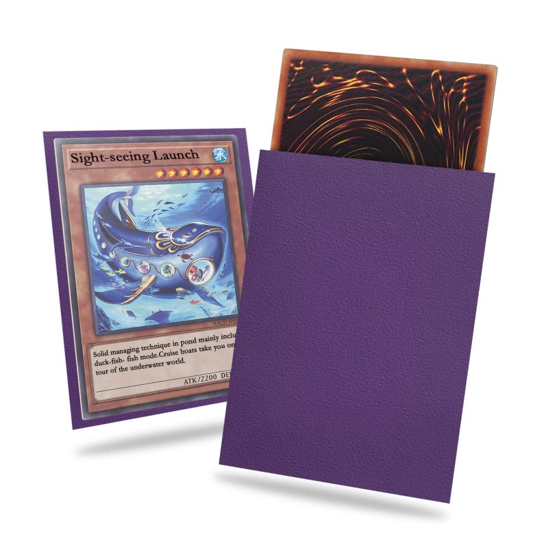 Fabmaker Purple Yu-gi-oh Card Sleeve 200 Pack, Japanese Small Card Sleeves Photocard Sleeves 62x89mm, Back Textured Perfect Shuffling, Protect Your Japanese Sized Trading Cards Kpop Photocard Never Tear - Image 1