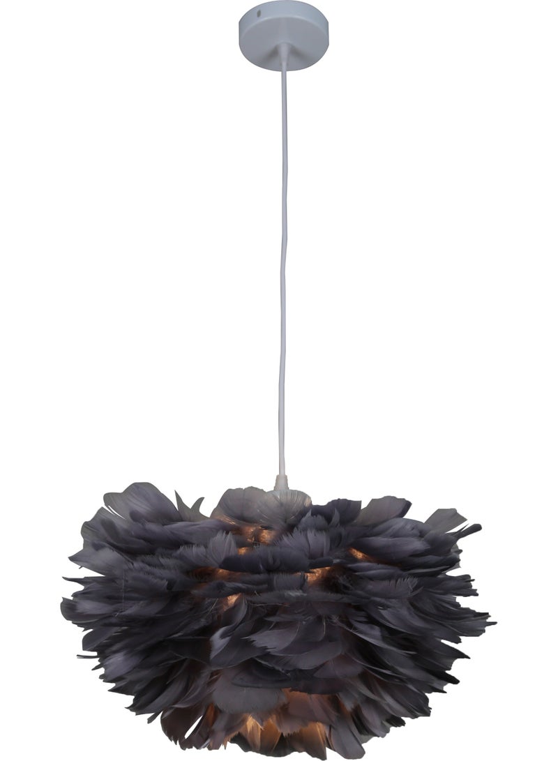 Hummer Modern gray feather chandelier, diameter 50 triangular E27*3L cm - Image 2