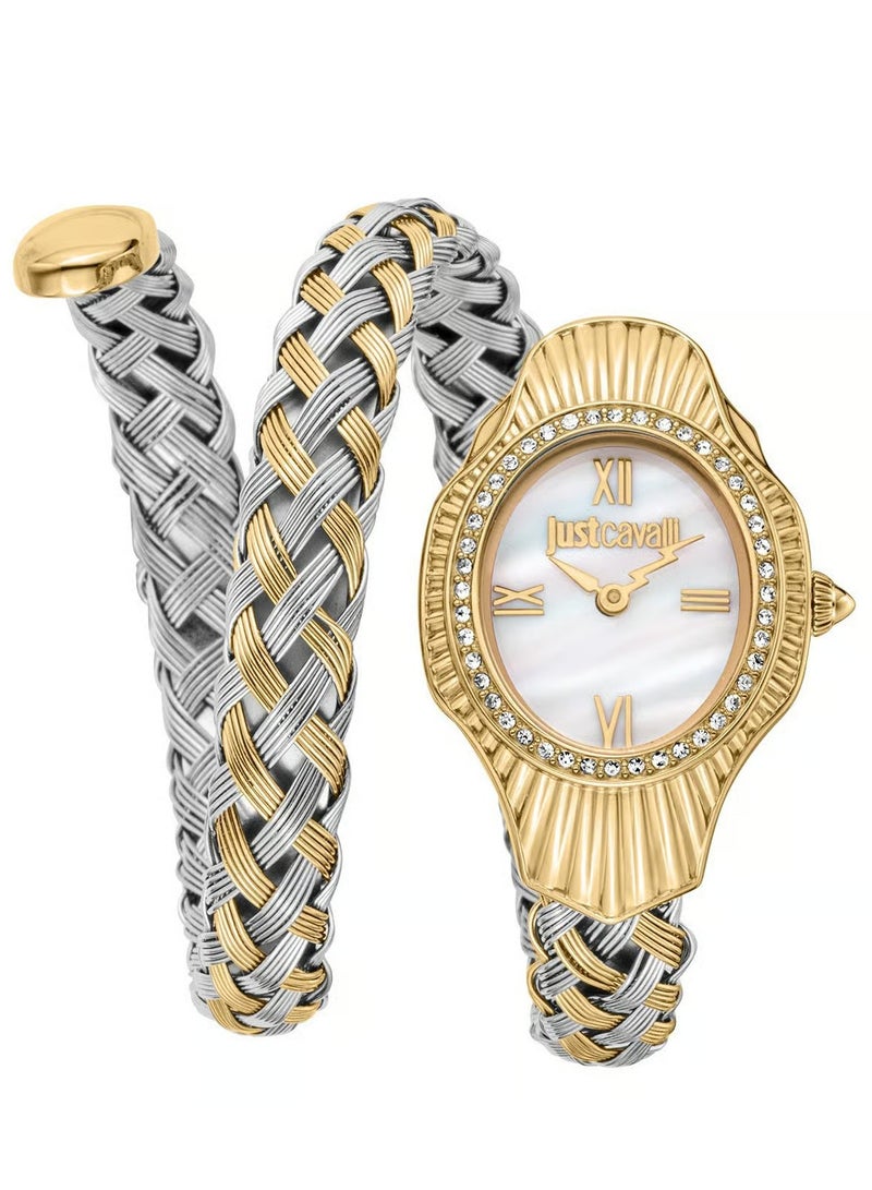JC Just Cavalli Women's Gold Stainless Steel Watch, White Dial | JC1L305M0055 - Image 1