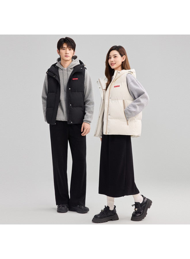 YaYa Winter Hooded Fashion Simple Couple Vest Warm Comfortable Versatile Casual Vest - Image 4