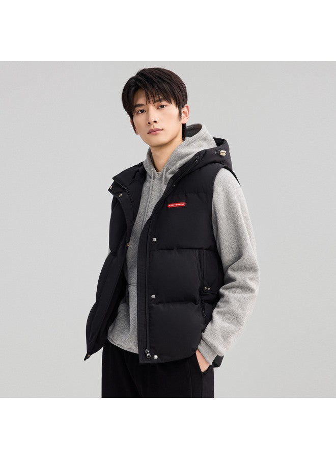 YaYa Winter Hooded Fashion Simple Couple Vest Warm Comfortable Versatile Casual Vest - Image 3