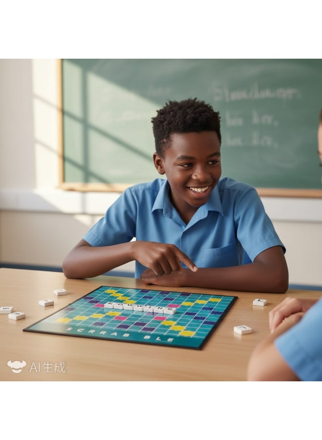 HASBRO - GAMING Scrabble Portable Folding Student Children Teaching English Scrabble Game Board - Image 2