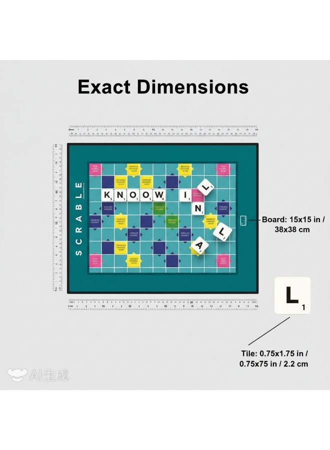 HASBRO - GAMING Scrabble Portable Folding Student Children Teaching English Scrabble Game Board - Image 4