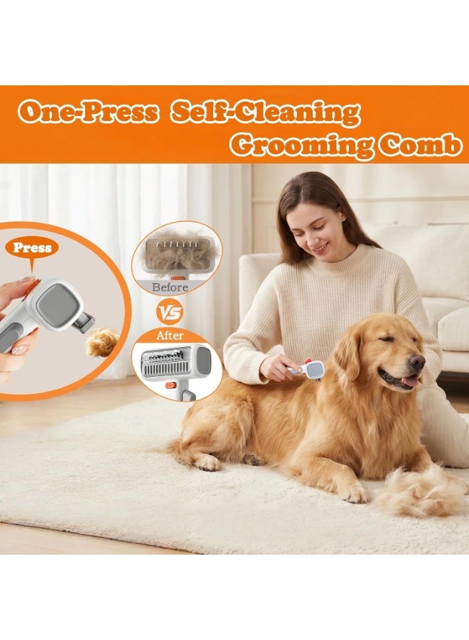 2-in-1 Pet Dematting Comb and Undercoat Rake, Self-Cleaning Deshedding Brush for Dogs and Cats, Safely Removes Mats, Tangles and Loose Fur, Suitable for Long and Short Hair - Image 3