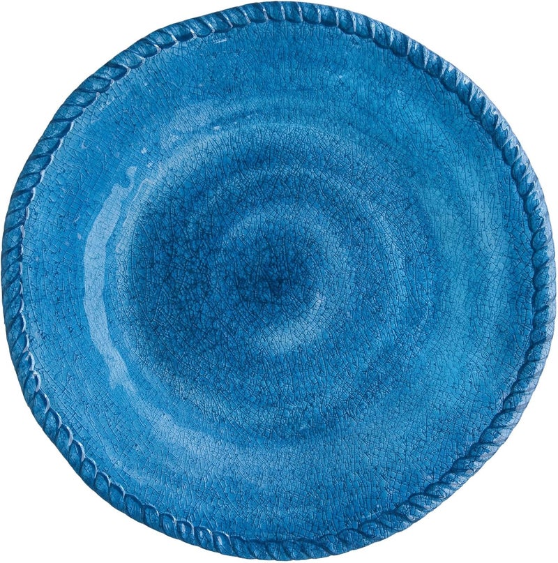 UP UPware Rope Melamine Dinner Plate Set Round Plates with Rope Edge for Main course Pasta and Salad BPAFree Dishwasher Safe Blue 11 Inch Set of 6 - Image 4