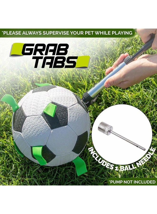 Hyper Pet Grab Tabs Dog Soccer Ball with Straps (7.5") Indoor or Outdoor, Interactive Durable Fetch Dog Ball with Tug Toy for All Dog Breeds - Image 2