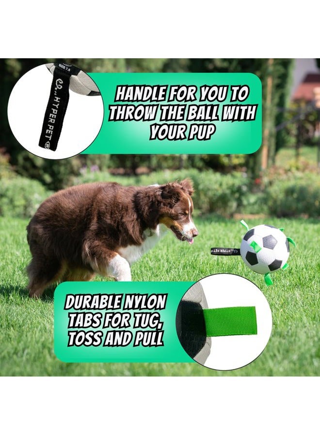 Hyper Pet Grab Tabs Dog Soccer Ball with Straps (7.5") Indoor or Outdoor, Interactive Durable Fetch Dog Ball with Tug Toy for All Dog Breeds - Image 4