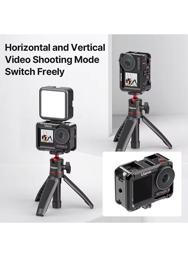 Ulanzi Full Protective Frame Case for DJI ACTION 5 4 3 Quick Release with Cold Shoe 1/4 Hole Metal Cage GoPro Foldable Mount - Image 5