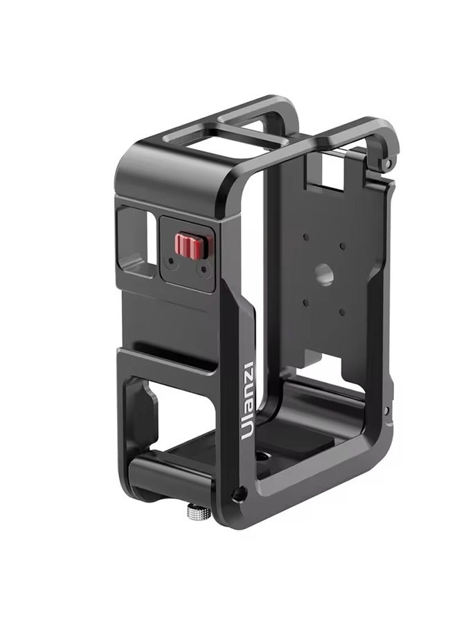 Ulanzi Full Protective Frame Case for DJI ACTION 5 4 3 Quick Release with Cold Shoe 1/4 Hole Metal Cage GoPro Foldable Mount - Image 1