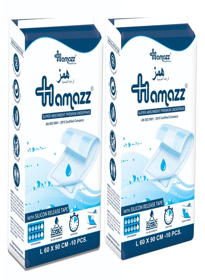 HAMAZZ Premium Underpads , Superior Absorbency,Leak Proof,Large, (60 x 90 Cm) Pack of 2,20 Counts - Image 1