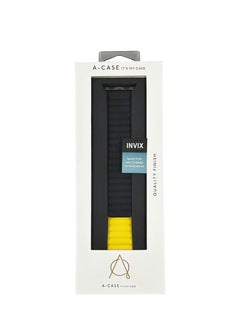A-CASE INVIX Reversible Magnetic Silicone Strap for Apple Watch 42/44/45/49MM - Ultra-Soft, Waterproof, Adjustable with Stainless Steel Connectors - Comfortable & Stylish - Yellow/Black  - Image 5
