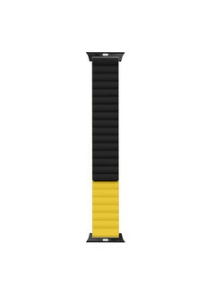 A-CASE INVIX Reversible Magnetic Silicone Strap for Apple Watch 42/44/45/49MM - Ultra-Soft, Waterproof, Adjustable with Stainless Steel Connectors - Comfortable & Stylish - Yellow/Black  - Image 4