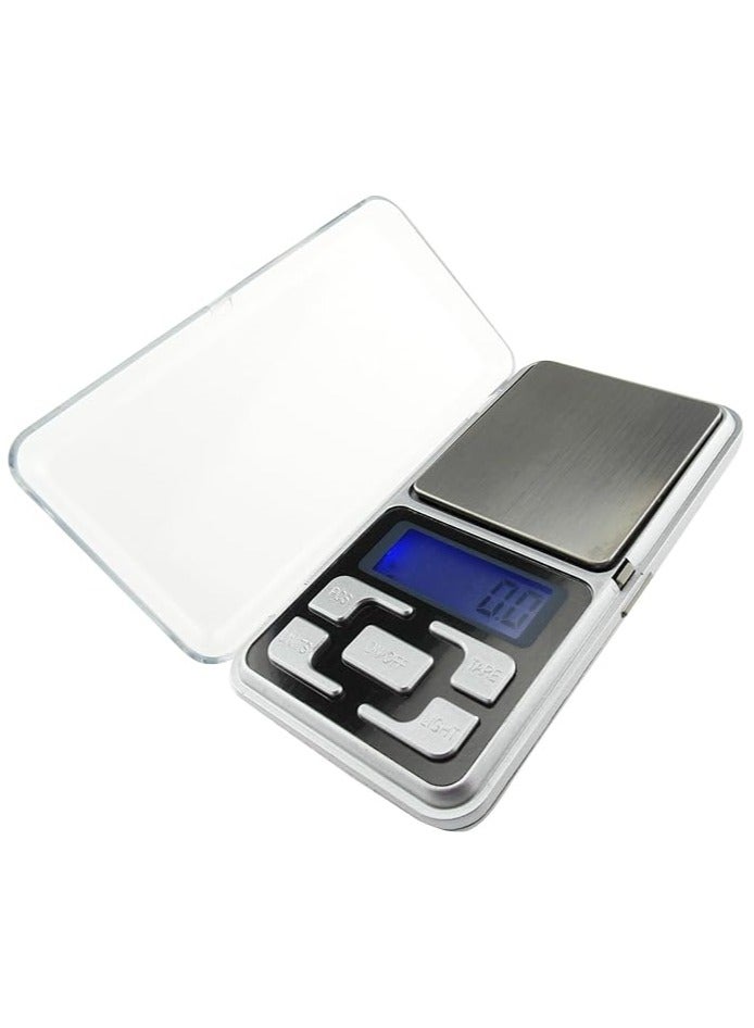 ميزان جيب الكتروني صغير عالي الدقة، ميزان وزن مجوهرات محمول 500 جرام/0.1 جرام، شاشة LCD ، فضي، 0.2 كيلوجرام G/Tl/Oz/Ct - Image 1